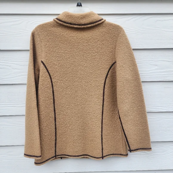 S Tan Boiled Wool Jacket - Picture 3 of 15